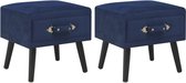 vidaXL - Nachtkastjes - 2 - st - 40x35x40 - cm - fluweel - blauw