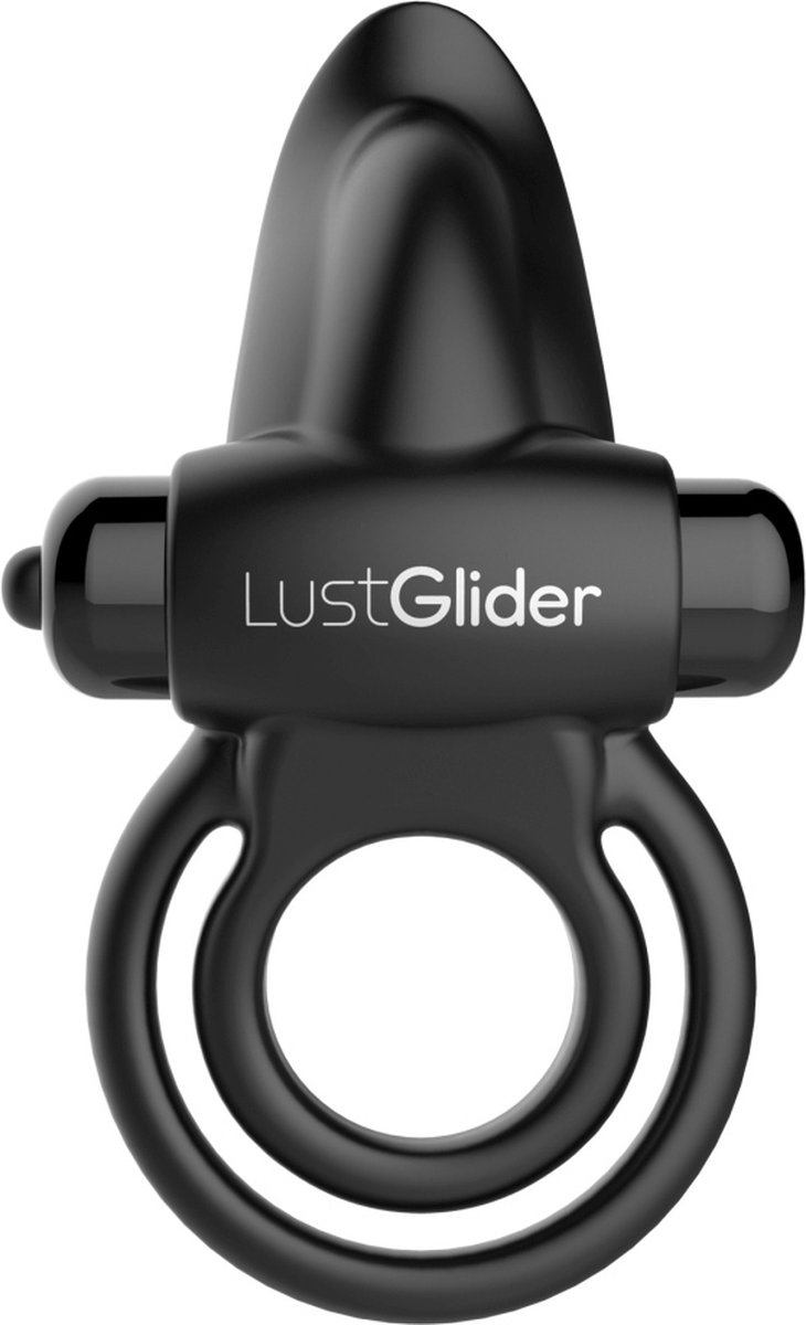 LustGlider Cockring Tongue Ring Zwart