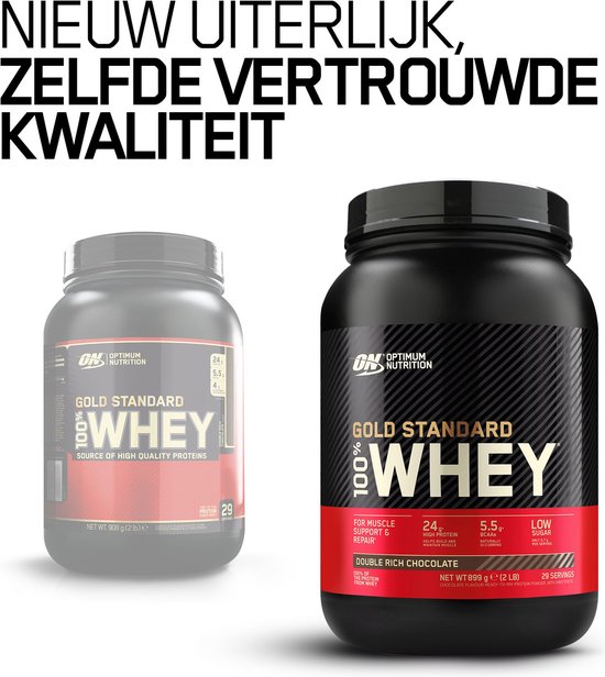 Optimum Nutrition Gold Standard 100% Whey Protein - Double Rich Chocolate - Proteine Poeder - Eiwitshake - 900 gram (28 servings) van Merkloos — afbeelding 3