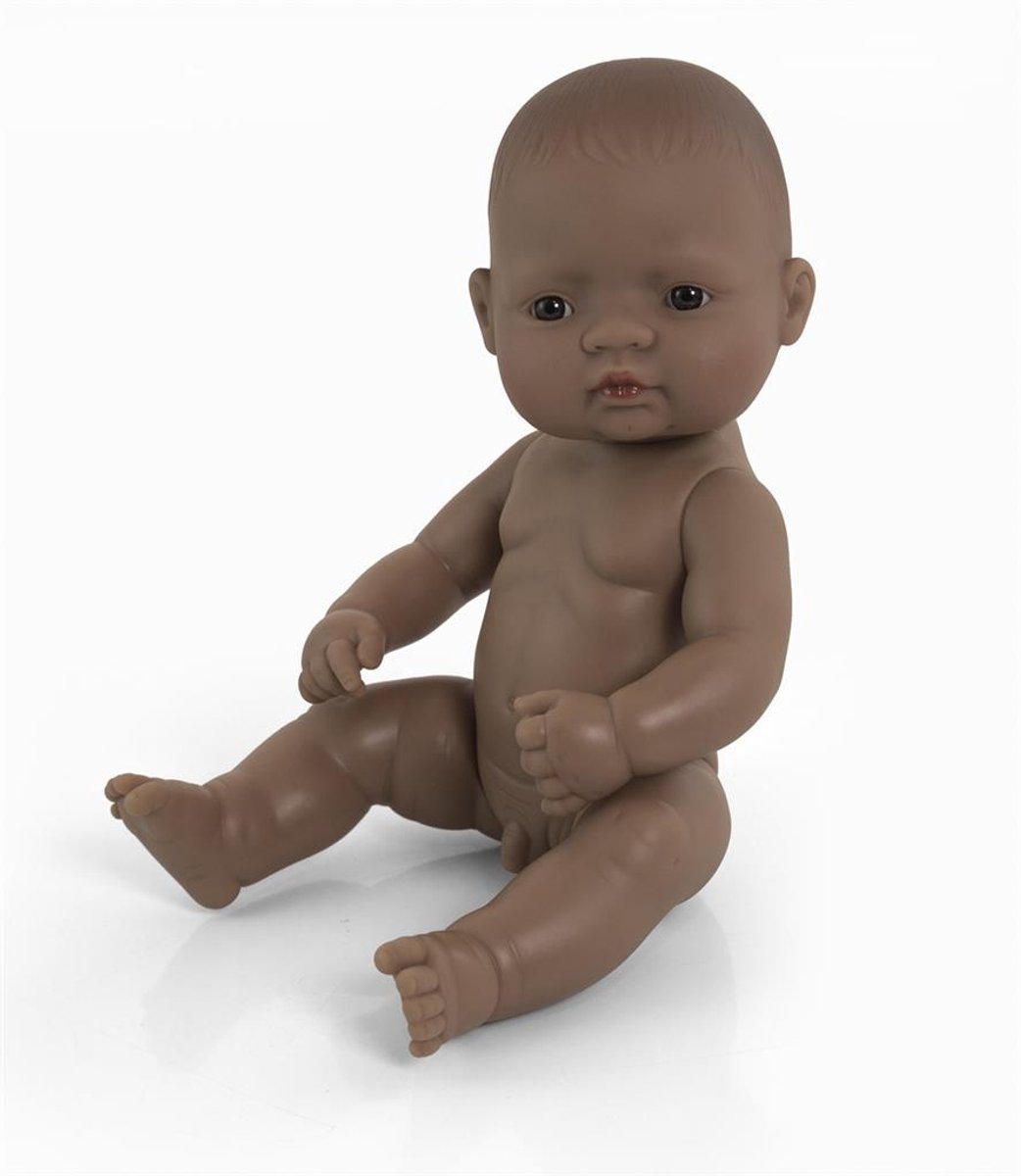 ML Poppen: BABYPOP LATIJNS-AMERIKAANSE JONGEN 32cm, met vanillegeur, waterdicht, anatomisch correct, in vinyl. Made in Spain, 10m+