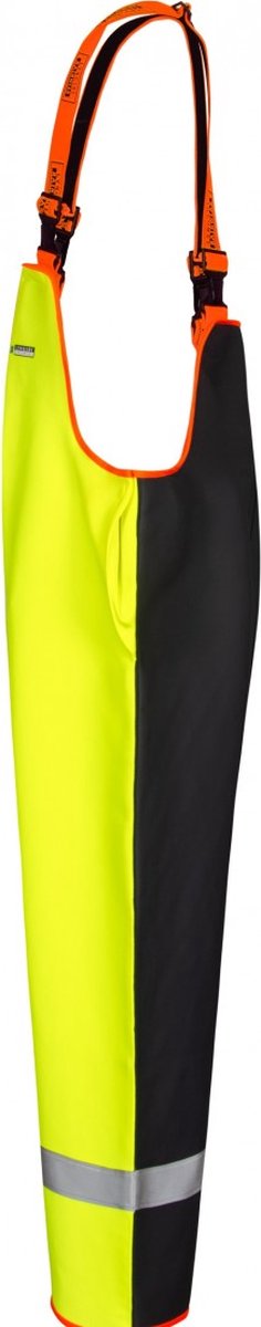 Lyngsøe Rainwear Vissers amerikaanse overall neon geel / donkerblauw S