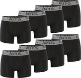 Phil & Co Zwarte Boxershorts Heren Multipack Zwart 8-Pack - Maat 4XL | Onderbroek