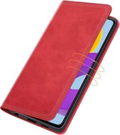 Just in Case Bookcase hoesje geschikt voor Samsung Galaxy M52 - Effen Rood - Kunstleer
