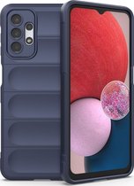 Mobigear Hoesje geschikt voor Samsung Galaxy A13 4G Telefoonhoesje Flexibel TPU | Mobigear Bumpy Backcover | Galaxy A13 4G Case | Back Cover - Donkerblauw