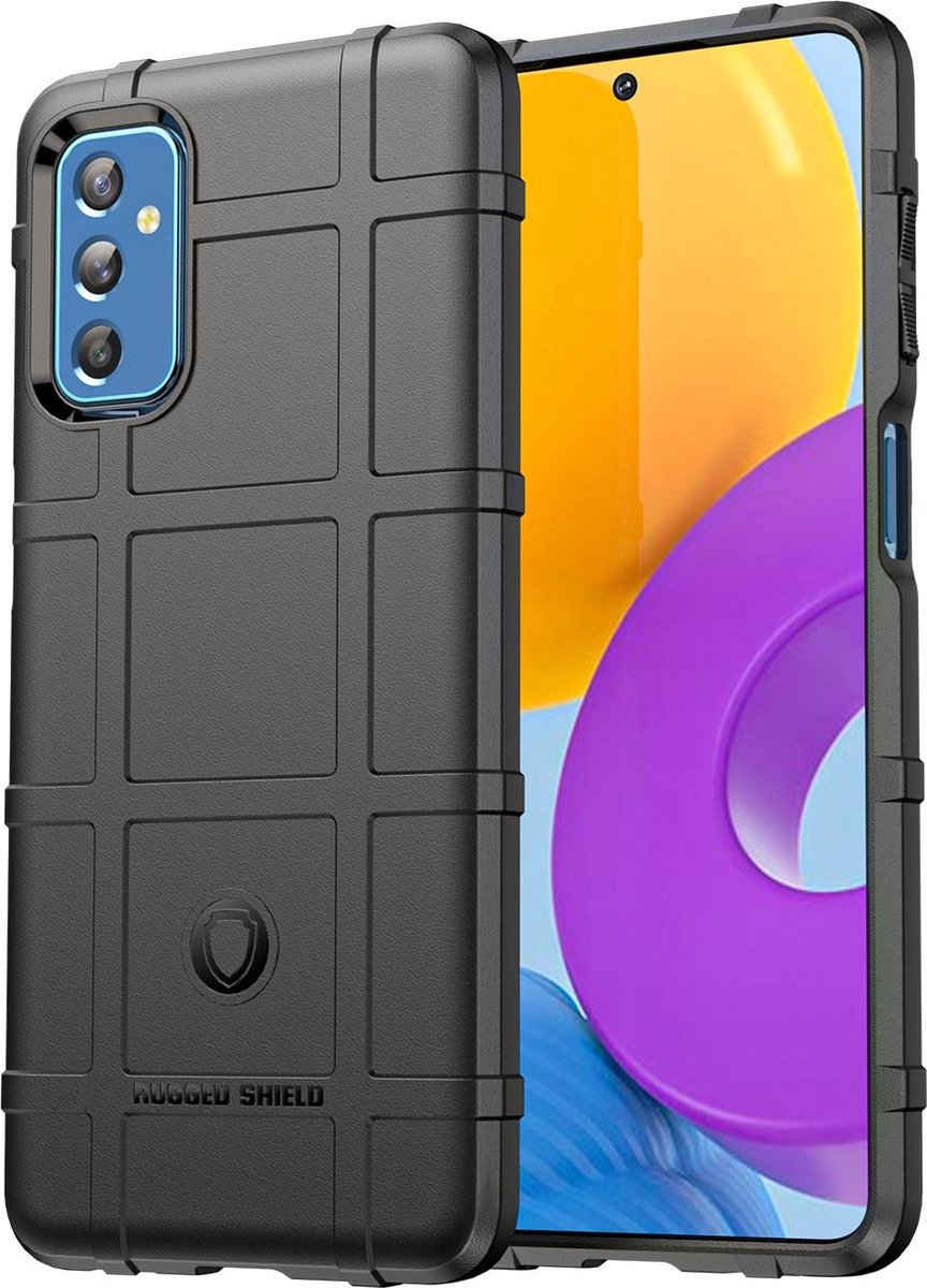 Mobigear Hoesje geschikt voor Samsung Galaxy M52 Telefoonhoesje Flexibel TPU | Mobigear Rugged Shield Backcover Shockproof | Schokbestendig Galaxy M52 Telefoonhoesje | Anti Shock Proof - Zwart