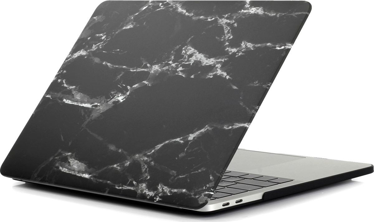 Mobigear Laptophoes geschikt voor Apple MacBook Pro 14 Inch (2021-2024) Hoes Hardshell Laptopcover MacBook Case | Mobigear Marble - Zwart - Model A2442 / A2779 / A2918 / A2992 / A3401
