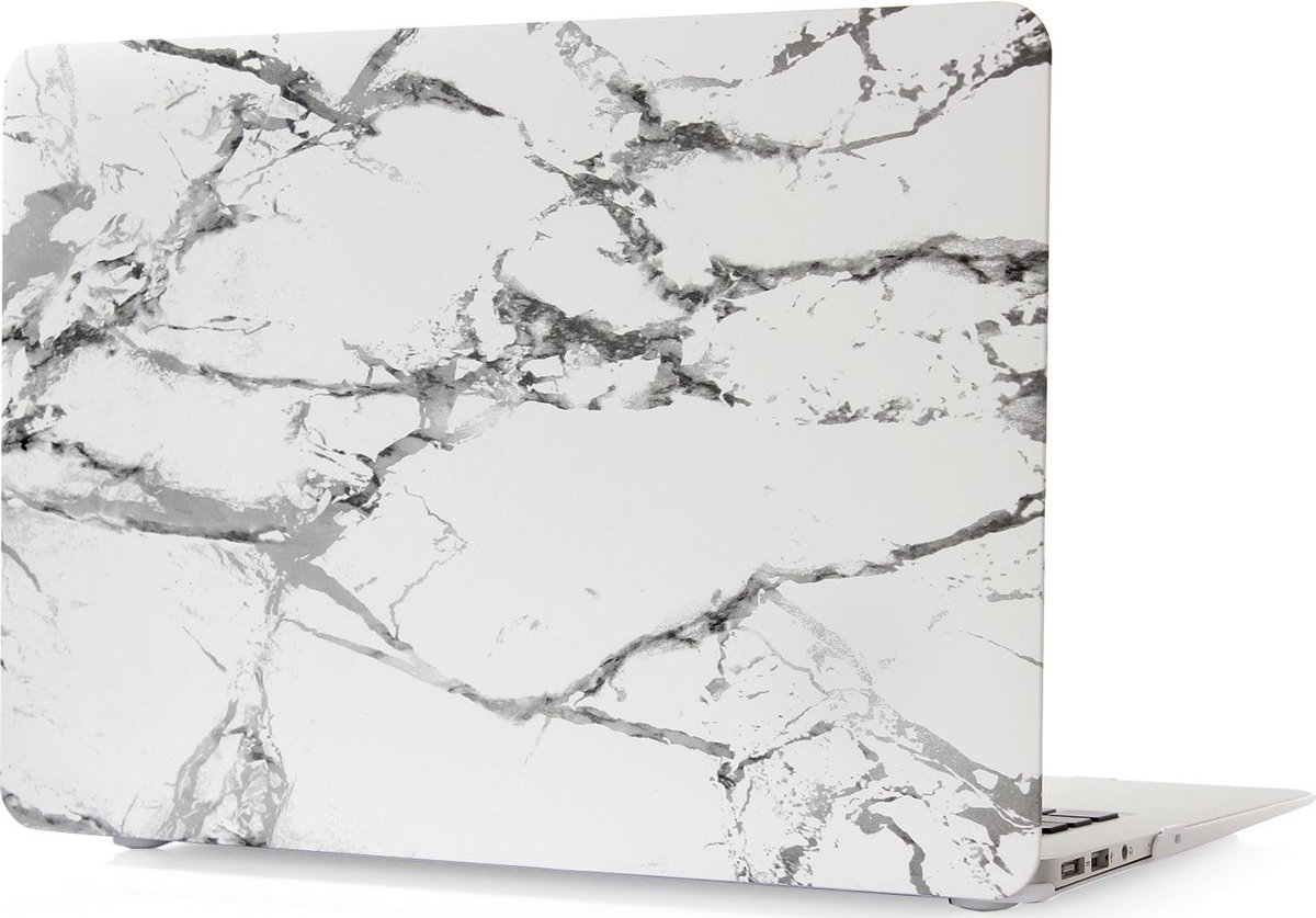 Mobigear Laptophoes geschikt voor Apple MacBook 12 Inch (2015-2017) Hoes Hardshell Laptopcover MacBook Case | Mobigear Marble - Wit - Model A1534