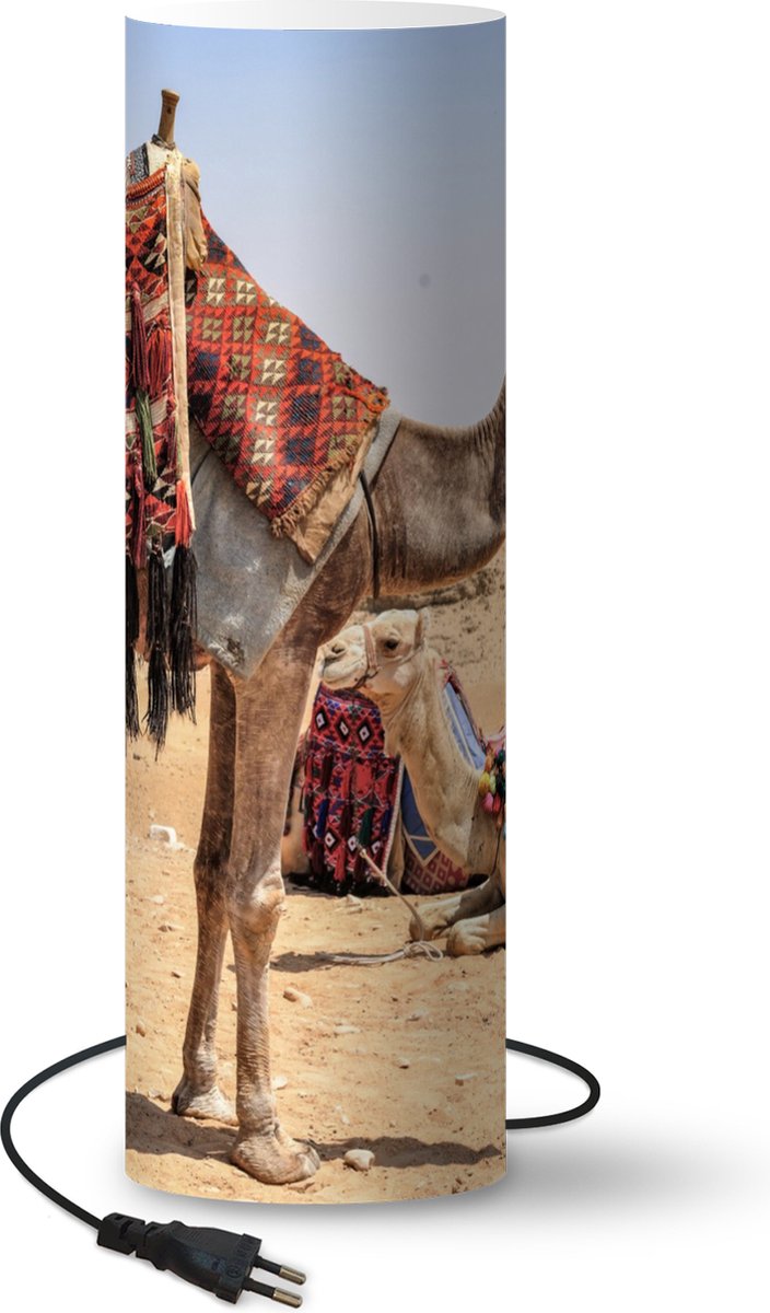 Lamp - Nachtlampje - Tafellamp slaapkamer - Egypte - Woestijn - Kameel - 70 cm hoog - Ø22.3 cm - Inclusief LED lamp