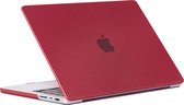 Carbon Cover - Geschikt voor MacBook Pro 13 inch - Case - Geen Vingerafdrukken - Hardcase - A1706/A1708/A2338/A2686 (M1,M2,Touchbar, 2016-2022) - Rood