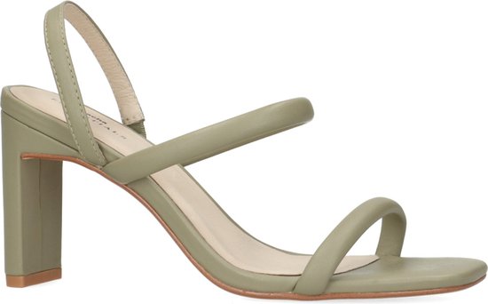 Sacha - Dames - Groene sandalen met rechte hak - Maat 36 | bol.com