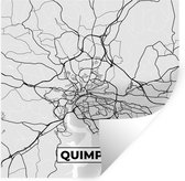 Muurstickers - Sticker Folie - Plattegrond - Kaart - Stadskaart - Frankrijk - Quimper - 100x100 cm - Plakfolie - Muurstickers Kinderkamer - Zelfklevend Behang XXL - Zelfklevend behangpapier - Stickerfolie