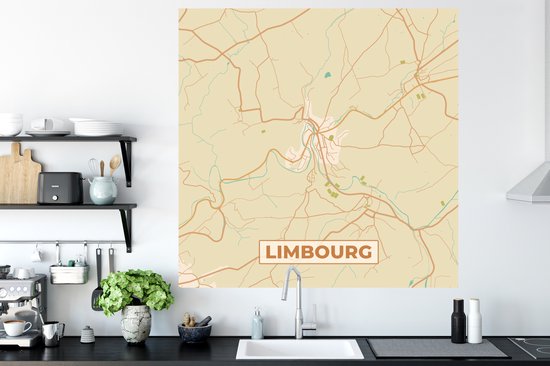 Stickers muraux - Limbourg - België - Plan de la ville - Carte - Carte - 120x120 cm - Feuille adhésive XXL