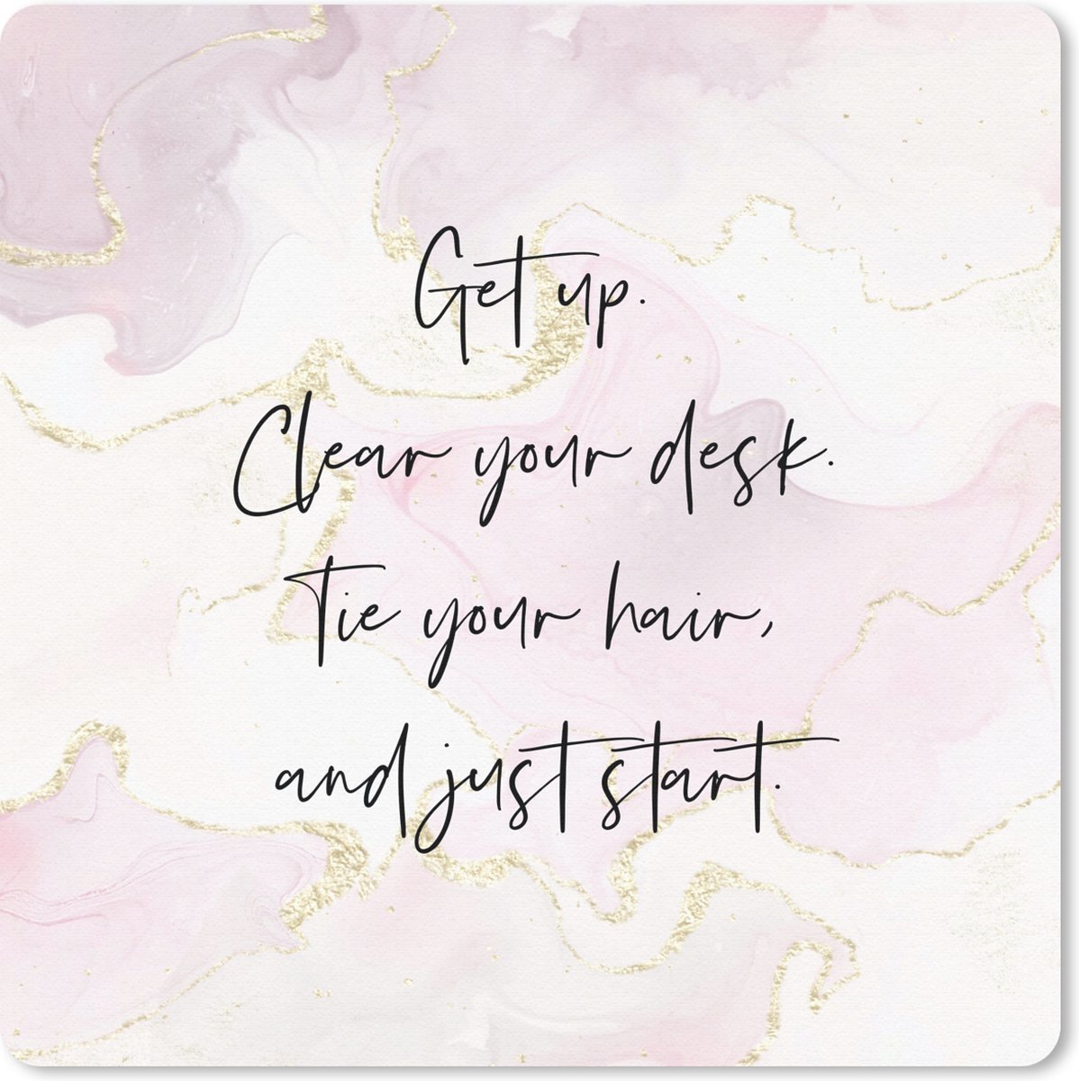 Muismat 20x20 cm - Mousepad Studenten - Quotes - Motivatie - Marmer print - Muismatten