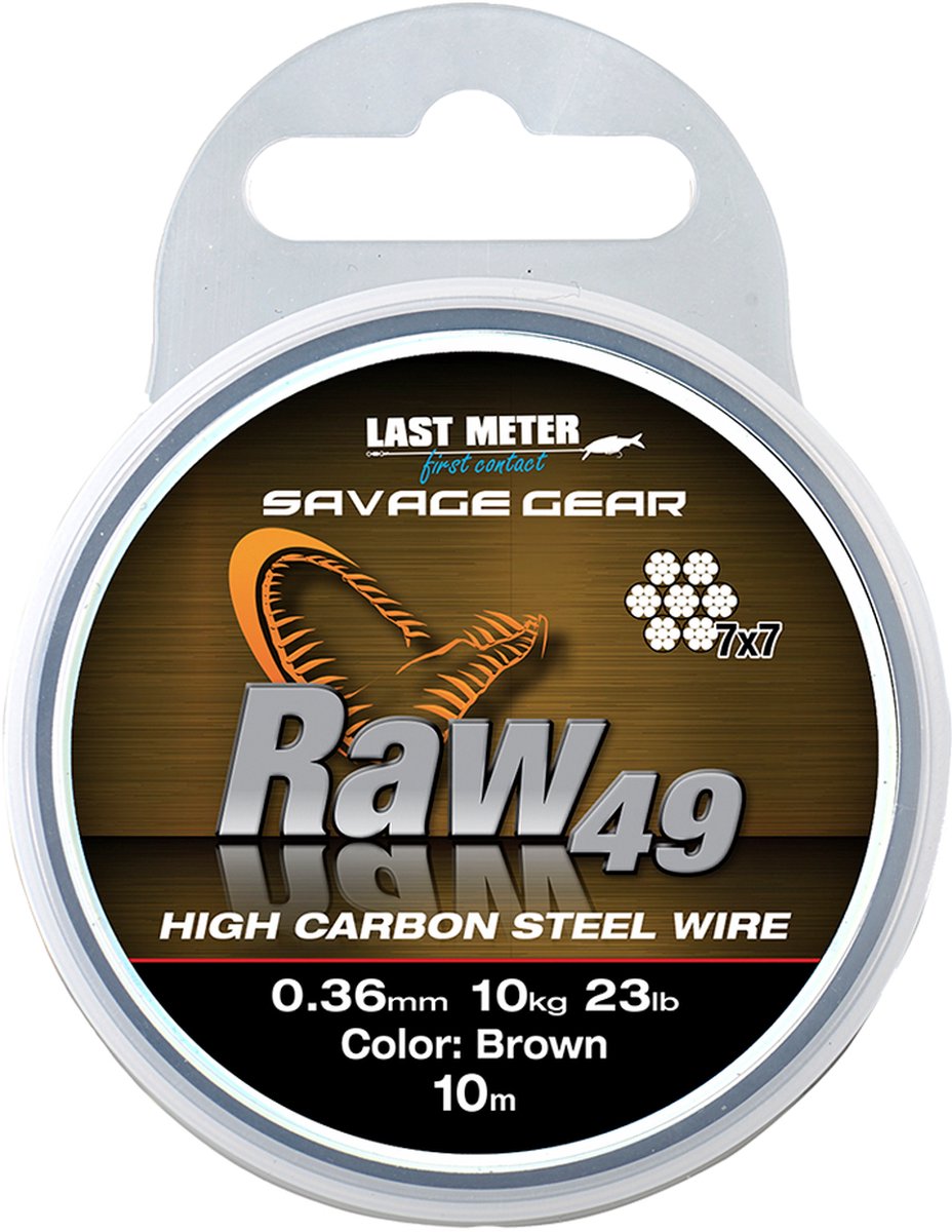 Savage Gear Raw49 High Carbon Steel Wire Brown (10m)