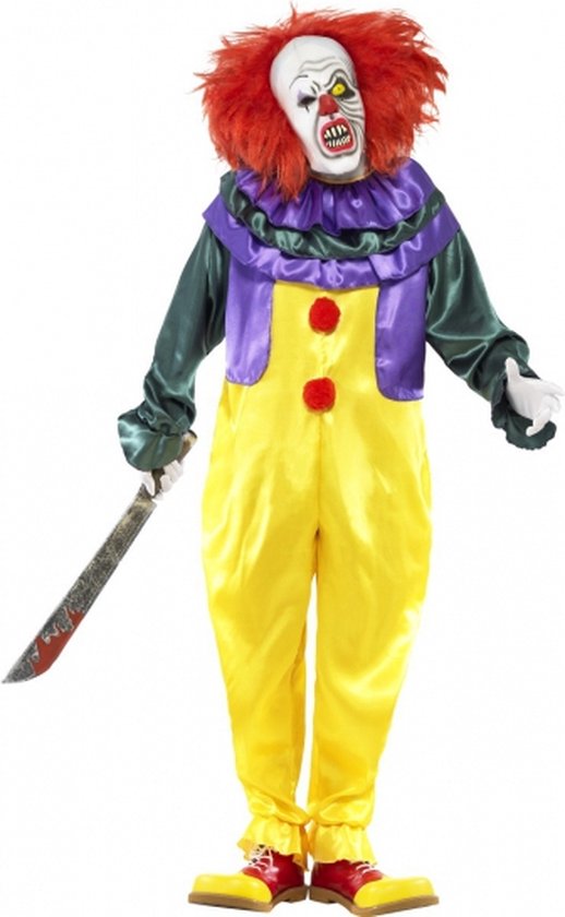 Horror clown kostuum met masker 52-54 (l)