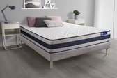 Complete boxspring met matras tweepersoons- Actisom Actimemo ergo grijs - Traagschuim - 120 x 195 cm