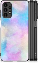 Silicone Back Case Geschikt voor Samsung Galaxy A13 4G Telefoon Hoesje met Zwarte rand Watercolor Light