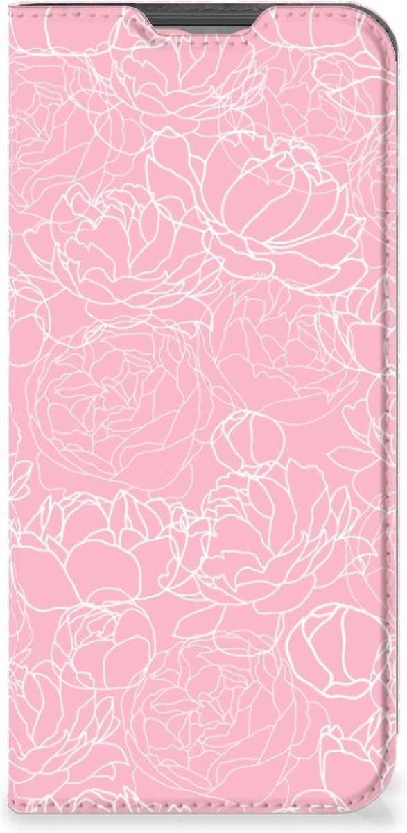 Book Case voor Samsung Galaxy A13 (4G) Smart Cover White Flowers