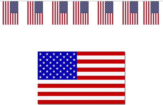 Amerika/USA vlaggen versiering pakket binnen/buiten 2-delig - Landen decoraties voor fans/supporters