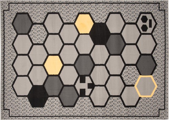 Tapiso Tapis Atena Grijs Jaune Chambre d'enfant Tapis Moderne Taille - 80x150