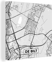 Canvas Schilderij De Bilt - Plattegrond - Kaart - Stadskaart - 20x20 cm - Wanddecoratie