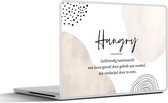 Laptop sticker - 15.6 inch - Hangry - Spreuken - Hangry definitie - Woordenboek - Quotes - 36x27,5cm - Laptopstickers - Laptop skin - Cover