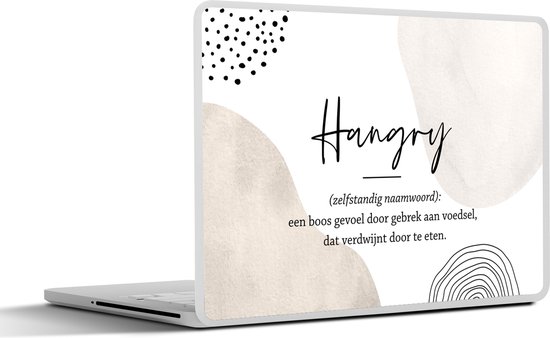 Sticker ordinateur portable - 15,6 pouces - Hangry - Proverbes - Définition Hangry - Dictionnaire - Citations
