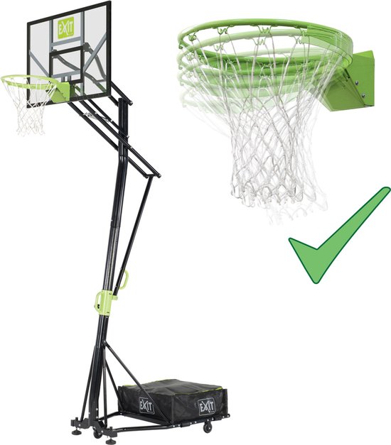 EXIT Galaxy verplaatsbaar basketbalbord op wielen met dunkring - groen/zwart