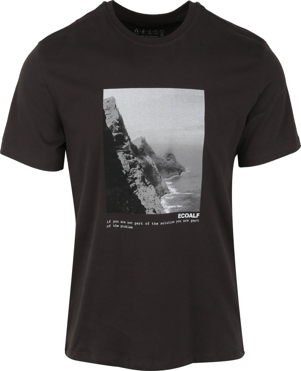 Ecoalf - T-Shirt Label Zwart - Heren - Maat M - Modern-fit