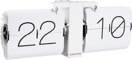 Karlsson Flip clock No Case - Horloge murale / de table - Acier - 36 x 14 x 8,5 cm - Wit