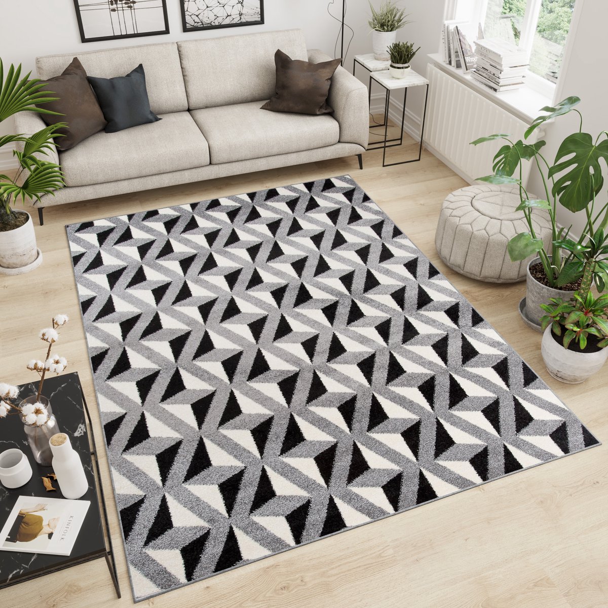 Tapiso Maroko Vloerkleden Abstract Tapijt Carpet grijs zwart 2, foto 3
