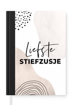 Notitieboek - Schrijfboek - Spreuken - 'Liefste stiefzusje' - Quotes - Bruin - Notitieboekje klein - A5 formaat - Schrijfblok