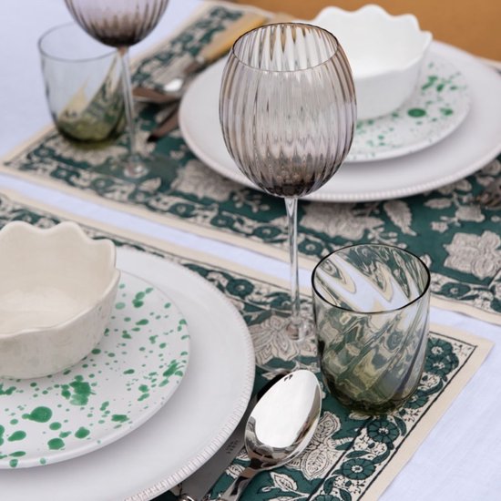Jamini Placemat katoen Rang forest green 45x35cm Placemats