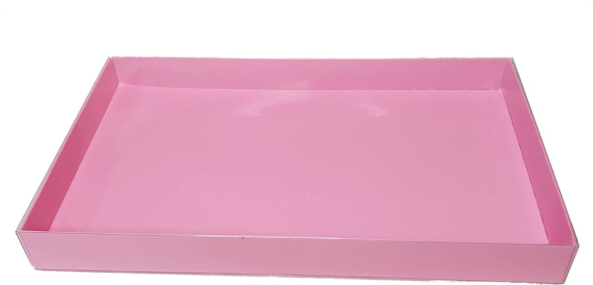 Roze (brievenbus)doos voor koekjes - 25 x 15,5 x 2,6 cm (25 stuks)