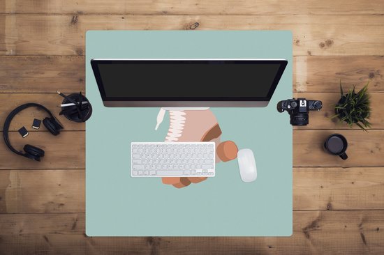 Muismat XXL 80x80 cm - Bureau onderlegger - Bureau mat Zomer - Rolschaats - Pastel - Bureaumat - Gaming mousepad xl - Bureaulegger groot - Computer deskmat