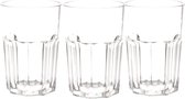 6x stuks onbreekbaar retro drink glas transparant kunststof 45 cl/450 ml - Onbreekbare drinkglazen