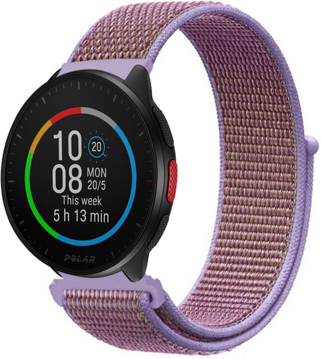 Nylon bandje geschikt voor Polar Ignite / Ignite 2 / Ignite 3 / Unite / Polar Pacer - Lila