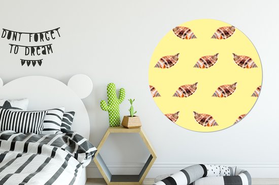 WallCircle - Tableau - Motifs De Coquillages Xxl - Multicolore - 120 X 120 Cm