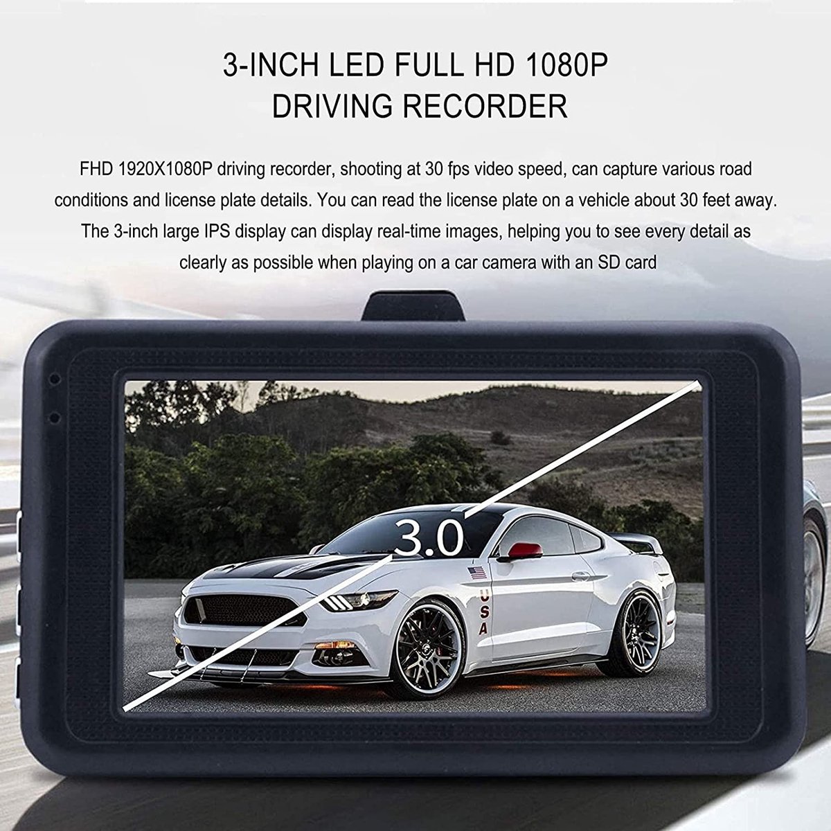 DrPhone DC11 Auto Dashcam Voor en Achter – Full HD 1080P - Nachtzicht – Bewegingsdetectie - 170 ° GROOTHOEK LENS - Zwart – foto 4