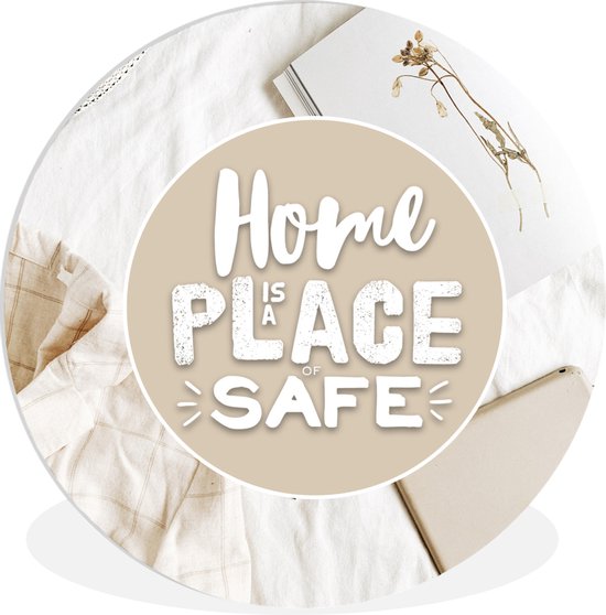 WallCircle - Wall Circle - Wall Circle Inside - Proverbes - ' Home is a place of safe' - Citations - 30x30 cm - Décoration murale - Peintures Ronds