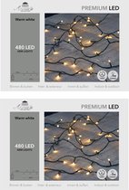 Set de 2 x Lumières de Noël blanc chaud 480 LED avec fonction variateur et minuterie 4800 cm - pour extérieur et intérieur - Éclairage de sapin