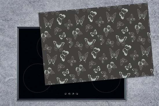 KitchenYeah® Inductie beschermer 83x51.5 cm - Vlinders - Retro - Design - Kookplaataccessoires - Afdekplaat voor kookplaat - Inductiebeschermer - Inductiemat - Inductieplaat mat