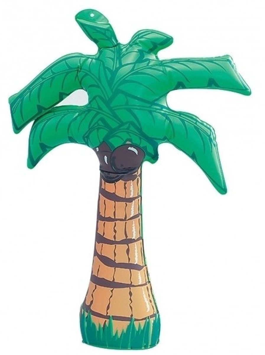 Rubies Opblaasbare decoratie palmboom - 6x - kunststof pvc - groen - H45 cm