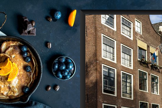 KitchenYeah® Inductie beschermer 81.6x52.7 cm - Grachtenpanden langs het kanaal in Amsterdam - Kookplaataccessoires - Afdekplaat voor kookplaat - Inductiebeschermer - Inductiemat - Inductieplaat mat