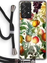 Case Company® - Hoesje met koord geschikt voor Samsung Galaxy A52s 5G hoesje met Koord - Classic Flora - Telefoonhoesje met Zwart Koord - Bescherming aan alle Kanten en Over de Schermrand