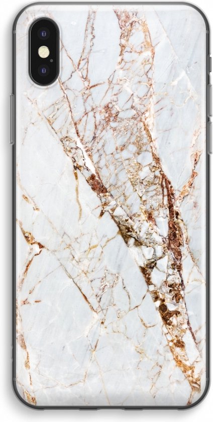 Case Company® - Coque iPhone XS Max - Marbre Goud - Coque souple pour téléphone - Protection sur tous les côtés et bord d'écran