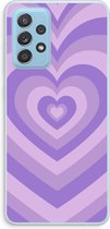 Case Company® - Hoesje geschikt voor Samsung Galaxy A73 hoesje - Hart Paars - Soft Cover Telefoonhoesje - Bescherming aan alle Kanten en Schermrand