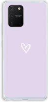 Case Company® - Hoesje geschikt voor Samsung Galaxy S10 Lite hoesje - Klein hartje paars - Soft Cover Telefoonhoesje - Bescherming aan alle Kanten en Schermrand