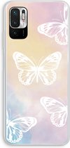 Case Company® - Hoesje geschikt voor Xiaomi Redmi Note 10 5G hoesje - White butterfly - Soft Cover Telefoonhoesje - Bescherming aan alle Kanten en Schermrand