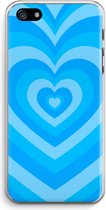 Case Company® - Hoesje geschikt voor iPhone 5 / 5S / SE (2016) hoesje - Hart Blauw - Soft Cover Telefoonhoesje - Bescherming aan alle Kanten en Schermrand